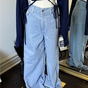 Light Blue Wide-Leg Jeans